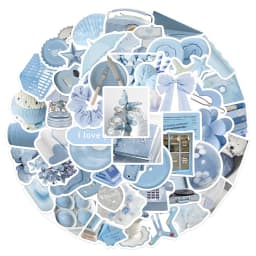 10/30/50pcs Cartoon Blue Ins Style Stickers Decals For Phone Laptop Scrapbook Skateboard Guitar DIY Graffiti Aesthetic Stickers