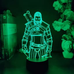 Witcher-ed Action Figure Nightlight LED Game Lamp Cool PC Decoration RGB Lighting Wild Hunt Geralt Xmas Gift for Mancave Decor