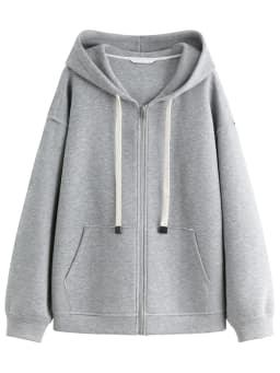 FSLE Autumn 2025 Women's Drop Shoulder Sweatshirt - Textured Open Front Relaxed Fit Casual Layer Loose Knit Top