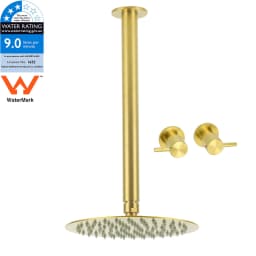 **Sydney Stock** KYLINS Brushed Gold Gun Metal Chrome Black 8-16'' Rain Shower Head Set Ceiling Arm Mixer Taps WELS WATERMARK