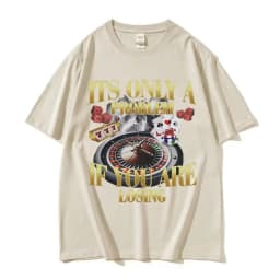 Winners Never Quit Funny Gambling Meme T Shirt Men's Vintage High Quality Fashion Women T-shirts Casual Cotton Oversized T-shirt