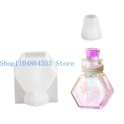 Epoxy Resin Drift Bottle Mold Heart Shaped Wishing Bottle Pendant Mold Night Light Keychain Jewelry Making Silicone Mold