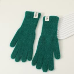 27CM Women Autumn Winter Keep Warm Long Knitted Yarn Gloves Elasticity Solid Simple Style Multicolor Imitation Rabbit Hair Cute
