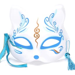 Fox Mask Japanese Cosplay Half Face Mask Kabuki Kitsune Masquerade Anime Cosplay Cat Mask Rave Adult Children Funny Party Props