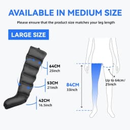 Electric Pneumatic Leg Massager Kneading Squeezing Extended Version for Deep Relaxation of Thighs Calves Feet Comes With Remote