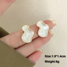 Pure White Women's Dangle Earrings Blooming Flower Acrylic Enamel Butterfly Imitation Pearl Heart Hanging Earrings Elegant Brinc