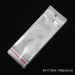100Pcs 5x10.5cm-8x27cm Opp Bag Self Adhesive Clear Transparent Plastic Storage Bag With Hang Hole Jewelry Gift Packaging Pouches