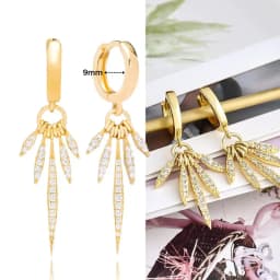 925 Sterling Silver Ear Needle Crystal Zircon Tassel Pendant Hoop Earrings Retro Small Fragrance Style High Jewelry Women Gifts