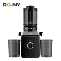 ROUNY Cold Press Extractor with Filter-Free, Easy Clean Electric Fruit Slow Juicer Machine with 130mm Large Feed Caliber, Black