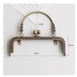 10PCS 18cm Metal Purse Frame Square Embressed Antique Bronze Lace Coin Purse Frame Kiss Clasp Accessory