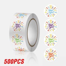 100-500Pcs Thank You Stickers 2.5cm Baking cake Packaging Envelope Sealing labels Small Business Decoration Wedding Stickers