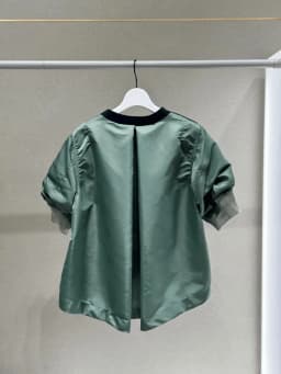 FOG SACAI Japanese Sle Heavyweight Patchwork Knit Jaet Loose Faion ort Sve Sweatirt Top Cotton Polyester Wool Blend