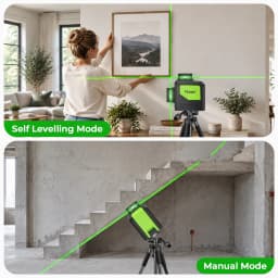 Huepar 8 Lines Laser Level 360° Cross Line Self-leveling Horizontal & Vertical Line Laser Tool With Laser Receiver and Tripod