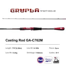 PURELURE GRUPLA Spinning Casting Rod High Carbon Universal Long Throwing Fishing Rod in FUJI Accessories Fast