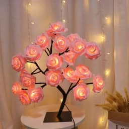 LED Table Lamp Rose Flower Tree USB Night Lights Home Decoration LED Table Lights Parties Xmas Wedding Bedroom Decor