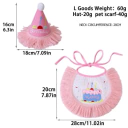 Pet Birthday Scarf Cute Delicate Lace Bib, Cat & Dog Birthday Party Celebration Prevent Saliva Towel