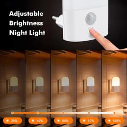 Plug-In Night Light With Motion Sensor, 5 Adjustable Brightness Levels, Plug-In Lamp For Kids’ Room, Stairs, Hallway, Bedroom