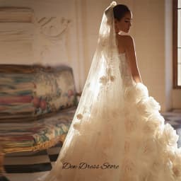 Handmade Flowers A-Line Customized Vestido De Novia Classic Strapless Lace Up Back Wedding Dress Dreamy Appliques Bridal Gowns