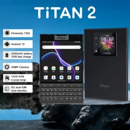 Unihertz Titan 2 Smartphone with Physical Keyboard 5G 512GB 12GB Android 15 50MP Camera Dual SIM Dual Screen 5050mAh Battery Dimensity 7300 (5G) Octa-Core