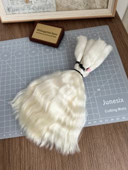 8-9 inch Handmade Angora Mohair Wefts with Cuticles for Custom Wigs, Suitable for Reborn & Blythe Doll DIY, Mohair for Doll