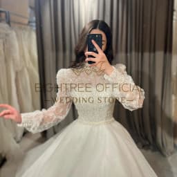Eightree Elegant A-Line Wedding Dresses Puff Sleeve Sequines Princess Wedding Gowns Boho Beach Bridal Ball Prom Dress Customized