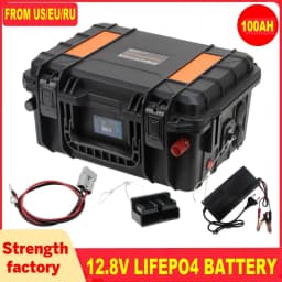 12V Lifefoe4 Battery 100AH Rechargeable Battery Pack 100ah With USB Cigarette Lighter Lithium Iron Phosphat RV Camping Battery