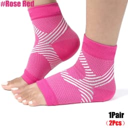 1Pair Ankle Support Sleeve for Women Men, Open Toe Compression Socks Night Splints for Plantar Fasciitis Tendonitis Foot Support