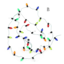 1m 1/12 Scale Dollhouse Miniature A String of multi-coloured Plastic Christmas Lights Fake Lights For Doll House Decor Kids Toys