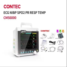 CONTEC CMS6000 Adult Neonate Vet Portable 6 Parameter Patient Monitor vital signs monitor ECG NIBP RESP SPO2 PR TEMP