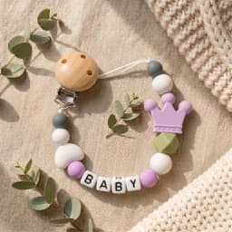 Mittsboy Personalized Pacifier Clip Custom Name Silicone Baby Teether Chain Dinosaur Dummy Holder BPA Free Baby Shower Gift