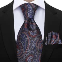 Men's 2pcs Paisley Tie Set Luxury Wedding Blue Brown Grey Necktie Handky Gift For Men Fashion Designer Business Party Tie Gift
