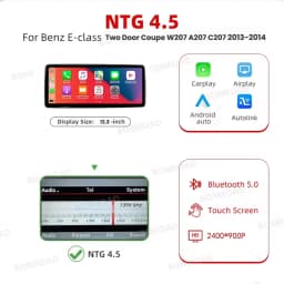 12.3" 2K Wireless CarPlay Andorid Auto For Merdedes Benz E Class W207 A207 C207 2009-2016 Car Radio Multimedia GPS Navigation