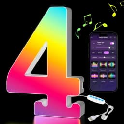 Smart LED Letters Lights Alphabet Light Decorative Name Letter Number Lamp Night Light USB MeRGBW App Music Sync Logo Game Home
