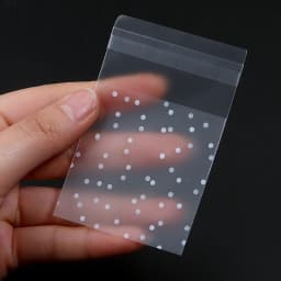 100pcs Plastic Transparent Cellophane Bags White Polka Dot Self Adhesive Packing Bags For Wedding Party Candy Jewelry Gifts Bags