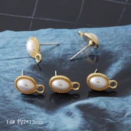 10pcs Pearl Stud Earrings Settings Handmade Roun Hollow Love Heart Earrings Connectors for DIY Jewelry Making Findings