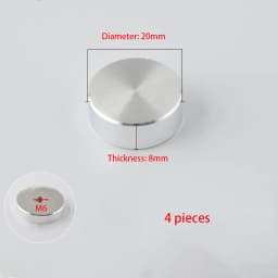 4 Pieces Aluminum Glass Table Top Adapter Circle Metal Block Disc,Suitable For Coffee Tables And Glass Tables