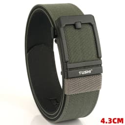TUSHI 43mm Stiff Tactical Belt for Men Metal Automatic Buckle Military Police Duty Belt 1100D Nylon Gun Belt Casual Girdle Male