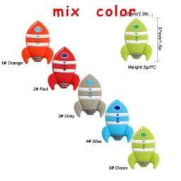 Kovict 5/10Pcs Silicone Beads Car Airplane Rainbow Rocket Bead For Jewelry Making DIY Keychain Necklace Bracelet Accessories