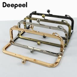 1/2Pcs Deepeel 20/25cm Metal Square Kiss Clasp Smooth Bead Head Handles Purse Handbag Frame Brackets DIY Hardware Accessories