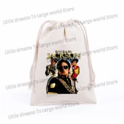 Michael Jackson Drawstring Bag Graphic Figure Print Pockets Gifts Bags Portable Jewelry Storage Pouches Men Women Packing Bags