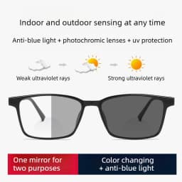 Small-frame Square Bifocals for Presbyopia Photochromic UV-protective Business Glasses for Men Classic Bifocal Reading Eyewear