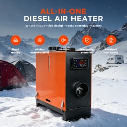 Sunster TR3 8KW All-in-One Diesel Parking Heater,12V/24V,Aluminum Alloy Upgrade,LCD Remote,0.11-0.38L/H Low Fuel,5L Tank 20H,Safety Protect,Complete Accessories for RV Camper Van Truck Caravan