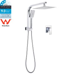 **Sydney Stock** KYLINS 2 In 1 Shower Head Set Round 8/10/12/16'' Rainfall Head Gooseneck Arm Mixer Taps Set Gun Metal Grey WELS