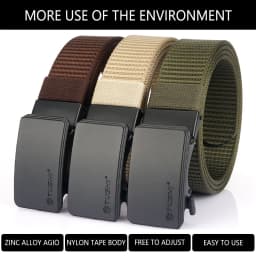 TUSHI New Nylon Belt Metal Automatic Buckle High Quality Men's Jeans Leather Belt Business Work Outdoor Tactical Belt for Men