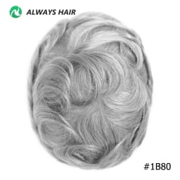 Alwayshair - DURA LACE Men's Capillary Prosthesis Hair 130% Hair Density Indian Hair Lace Toupee Wig For Man