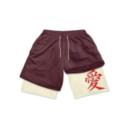 3D Print Anime Shorts Men Bilayer 2-In-1 Sports Shorts Fitness Basketball Shorts,Double-Layer Design Quick-Drying and Breathable