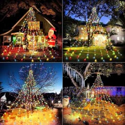 LED Christmas Waterfall String Light Christmas Tree Indoor Outdoor Garland Decoration Solar / USB Lamp for Garden Party Wedding