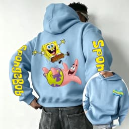 SpongeBob SquarePants Cartoon Anime 2026 New Spring and Autumn Men's and Women's Fashion Hooded Sports Hoodie