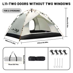 PAKICETUS 2-4 Person Automatic Pop Up Camping Tent, Instant Quick Setup Portable Windproof Tent, Lightweight Backpacking Shelter for Outdoor Travel Hiking Picnic