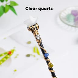 1PC Amethyst Rolling Stone Magic Scepter Natural Stones Fairy Lucky Tumble Stone Gem Scepter Decorative Fairy Magic Stick